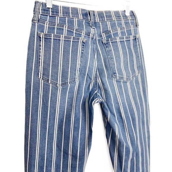 Gap High Rise Striped Mom Denim Straight Leg Jean, Blue‎ - Size 4 - Picture 8 of 12